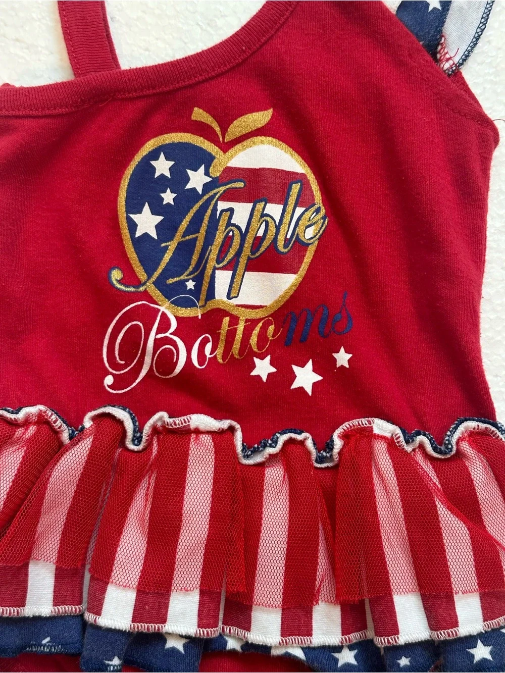 Apple Bottoms Girls' Red Patriotic One-Piece Outfit